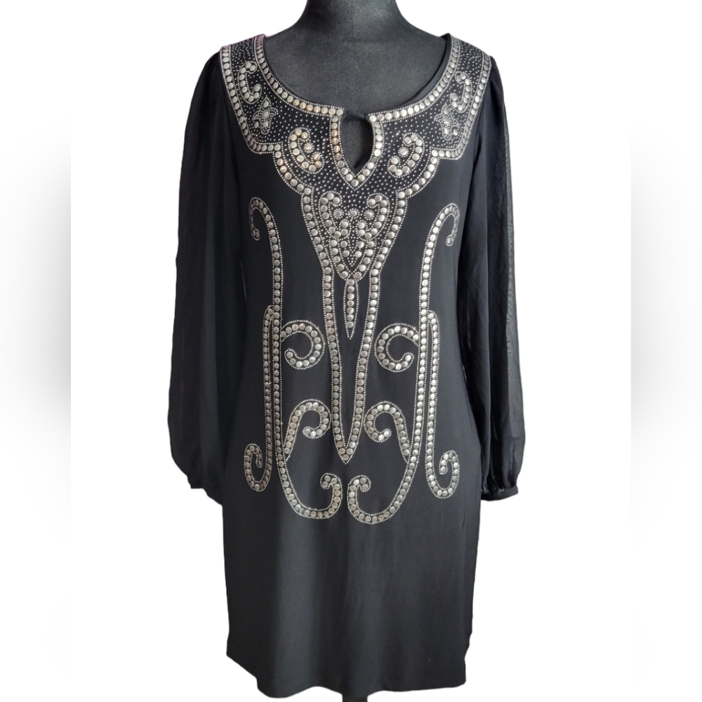 Bisou Bisou black dress with stud detail